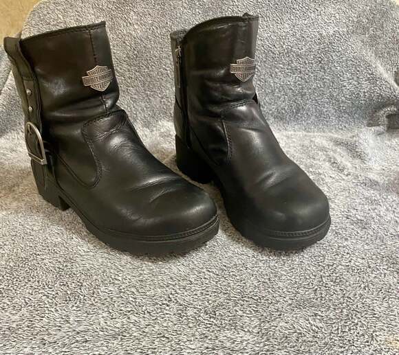 Harley-Davidson Shoes - Harley-Davidson Women's Madera Black Leather Ankle Boots, Style D84406
